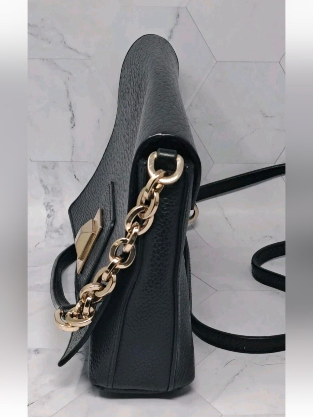 Furla Joanne Pebbled Leather  Bag - Black - Picture 3 of 10